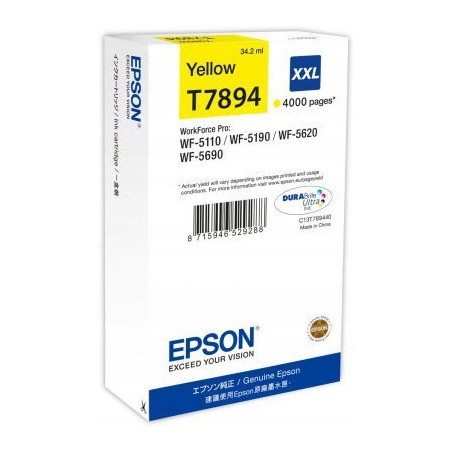 Tusz EPSON (78XXL/T7894/C13T789440) żółty 4000str