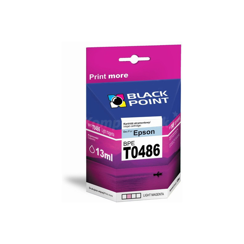 Tusz BLACK POINT (BPET0486LM) jasny purpurowy 13ml zamiennik EPSON (T0486/C13T04864010) R200/220/300