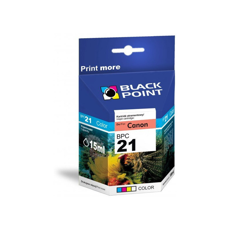 Tusz BLACK POINT (BPC21C) kolor 170str zamiennik CANON (BCI-21C) BJC2000/4000/5000