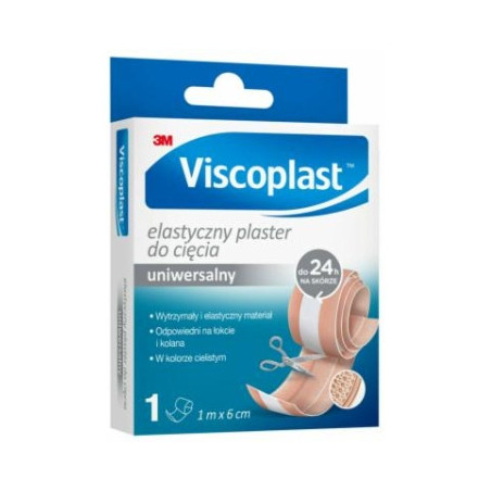 Plaster elastyczny do cięcia VISCOPLAST 6cm x 1m jasnobrązowy 3M-YP201040505