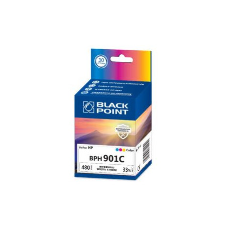 Tusz BLACK POINT (BPH901C) kolor 480str zamiennik HP (901/CC656AE)