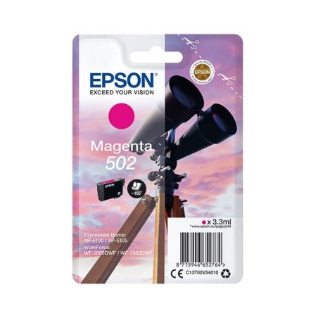 Tusz EPSON (502/C13T02V34010) purpurowy 3,3ml/160str