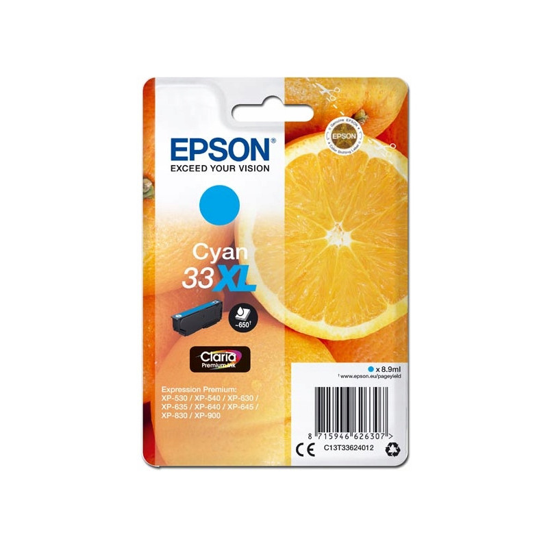 Tusz EPSON (33XL/C13T33624012) niebieski 650str