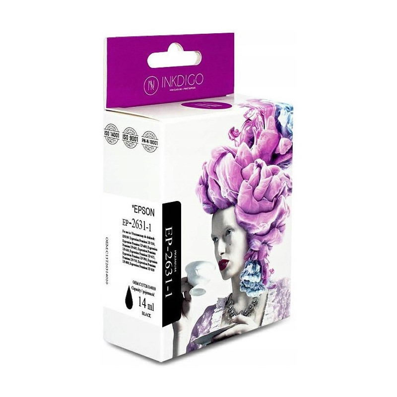 Tusz INKDIGO (EP-2631-1) czarny foto 14ml zamiennik EPSON (26XL/C13T26314010)