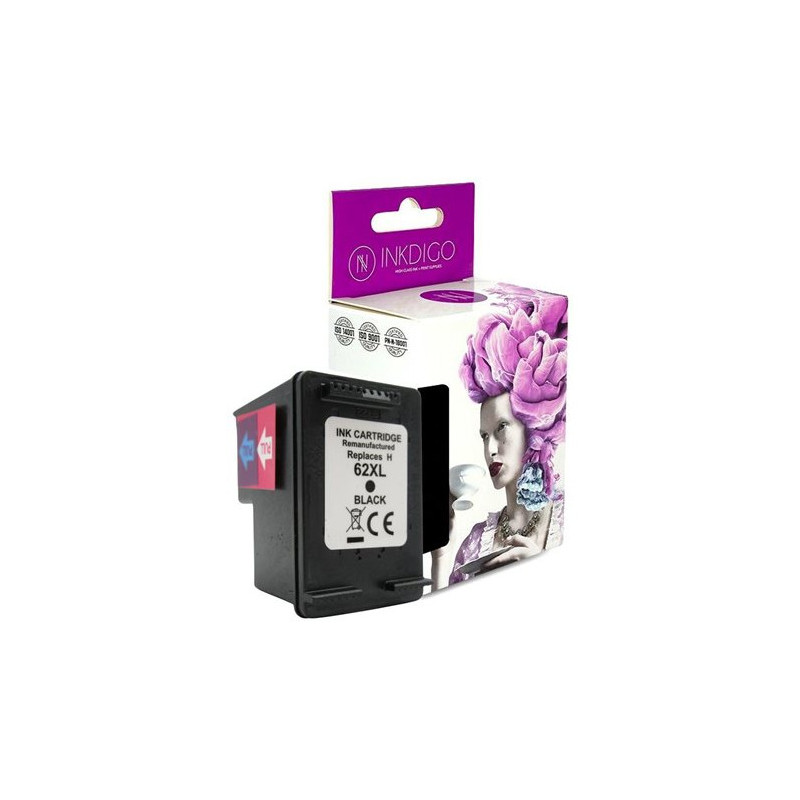 Tusz INKDIGO (HP-62XB-2) czarny 23ml zamiennik HP (62XL/C2P05AE)