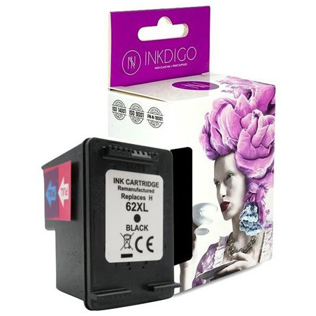 Tusz INKDIGO (HP-62XB-2) czarny 23ml zamiennik HP (62XL/C2P05AE)