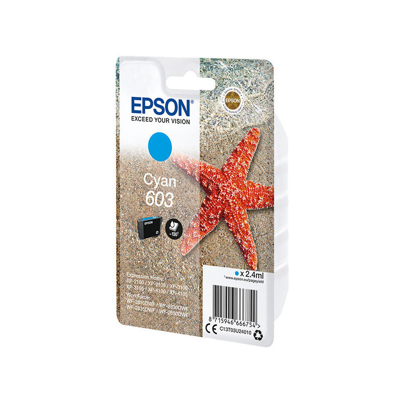 Tusz EPSON (603/C13T03U24010) niebieski 2,4ml