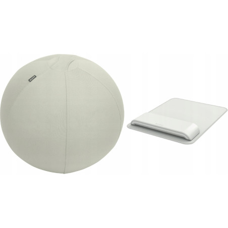 Zestaw Piłka do siedzenia ERGO 55cm jasno szara 65410085 + Podkładka pod mysz i nadgarstek ERGO jasn