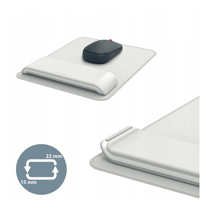 Zestaw Piłka do siedzenia ERGO 55cm jasno szara 65410085 + Podkładka pod mysz i nadgarstek ERGO jasn