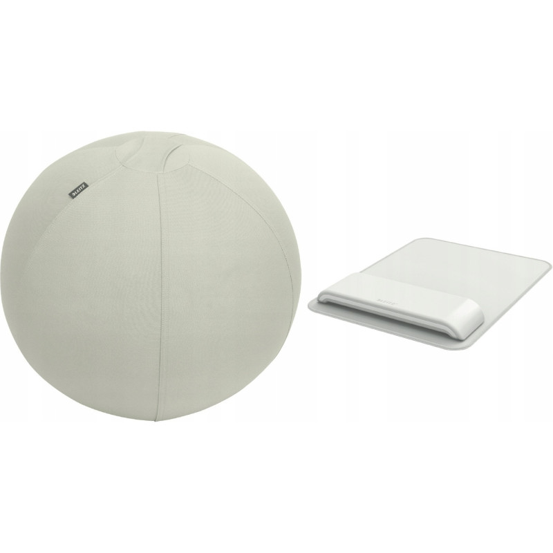 Zestaw Piłka do siedzenia ERGO 75cm jasno szara 65430085 + Podkładka pod mysz i nadgarstek ERGO jasn
