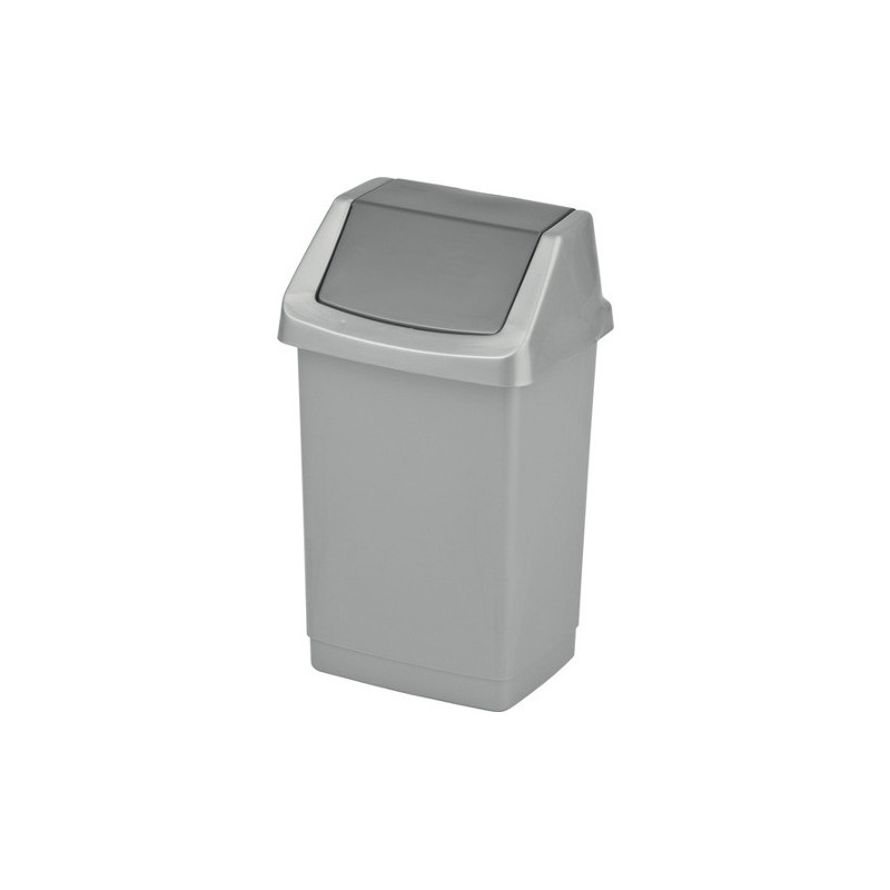 Kosz na śmieci uchylny 15l CURVER CLICK-IT srebrny/grafit 04043-877-65