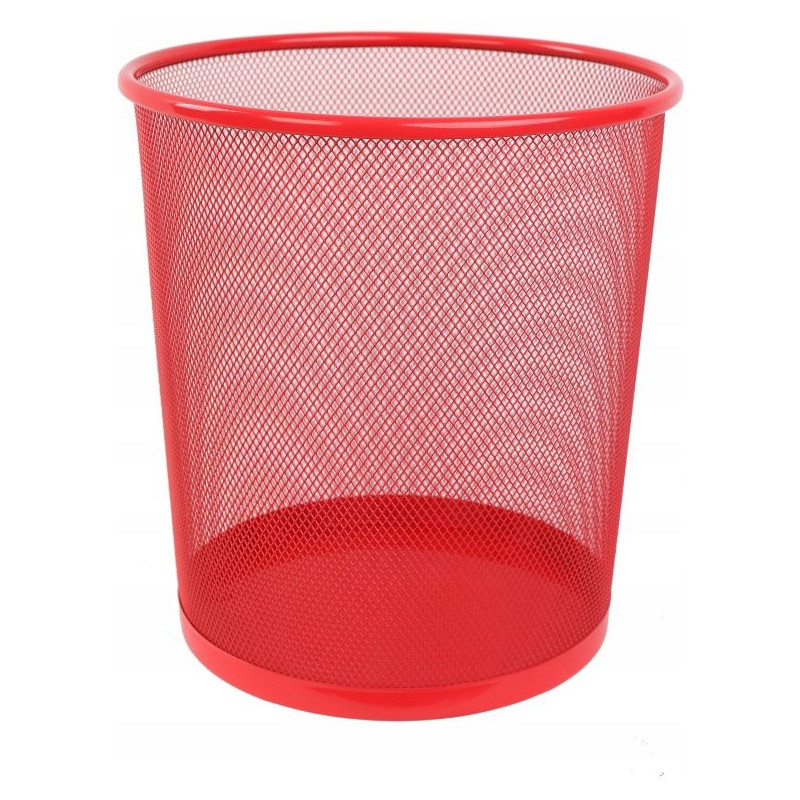 Kosz biurowy NATUNA 10L siatka czerwony 235x270mm (L3515)