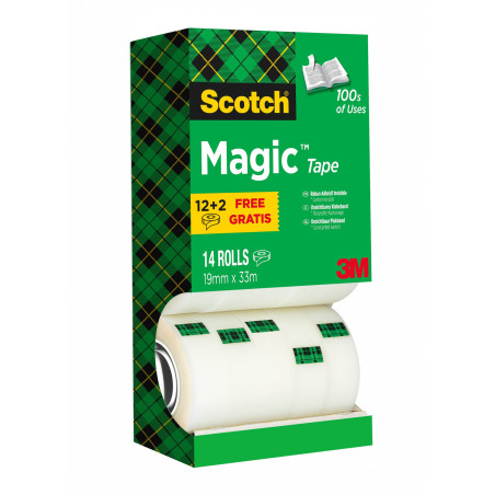 Taśmy SCOTCH MAGIC 19x33m 12+2 w kartonowym podajniku rolki 8-1933R14 3M