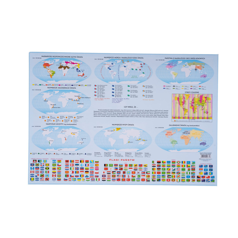 Podkład na biurko MAPA ŚWIATA 55x38 cm KRESKA