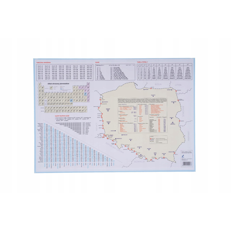 Podkład szkolny na biurko MAPA POLSKA 55x38 KRESKA