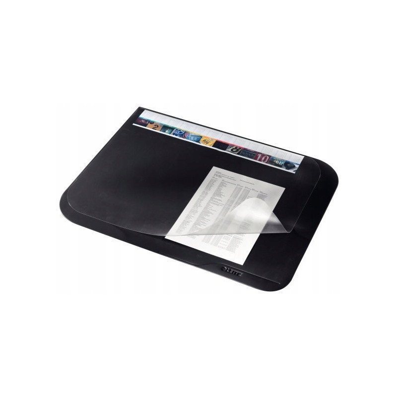 Podkładka na biurko z folią 500x650mm czarna LEITZ 53120195