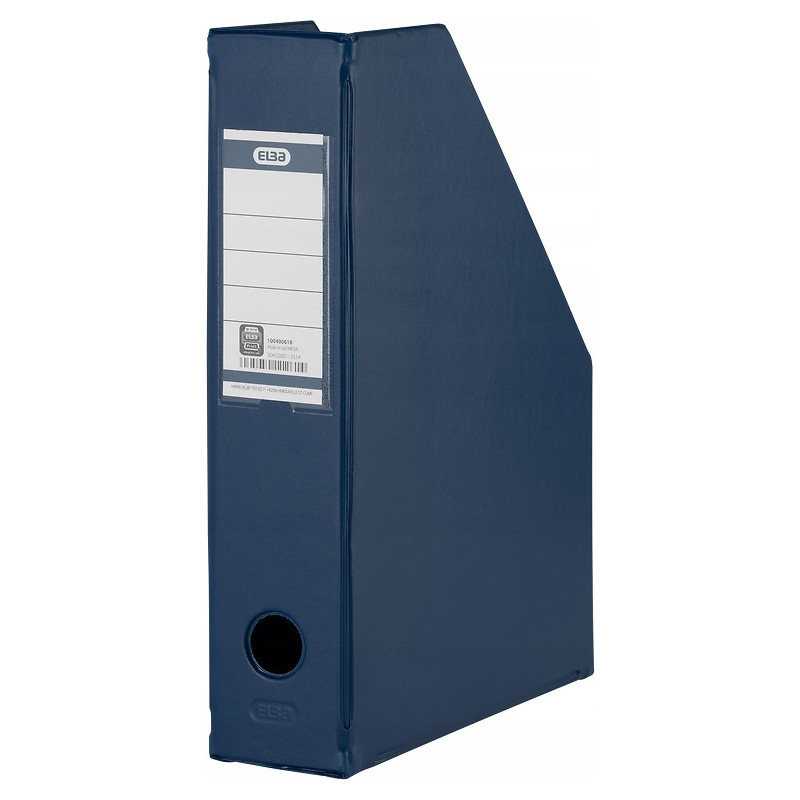 Pojemnik na czasopisma dokumenty A4 gazetownik 7cm PVC granatowy 100400618 ELBA