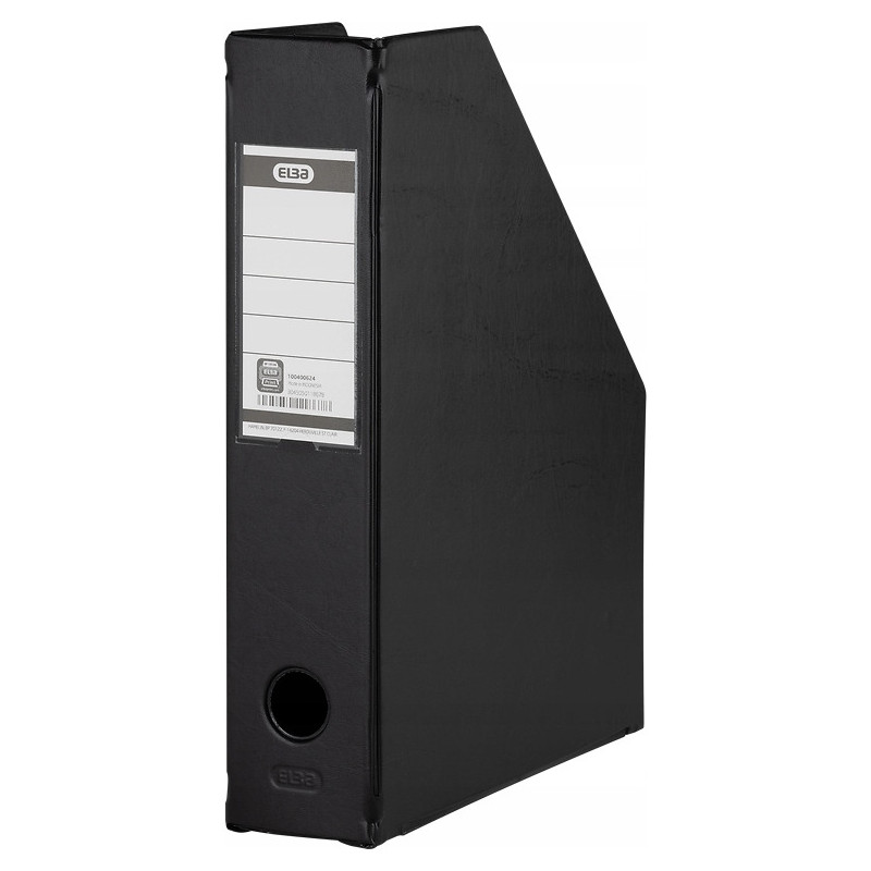 Pojemnik na czasopisma dokumenty A4 gazetownik 7cm PVC czarny 100400624 ELBA