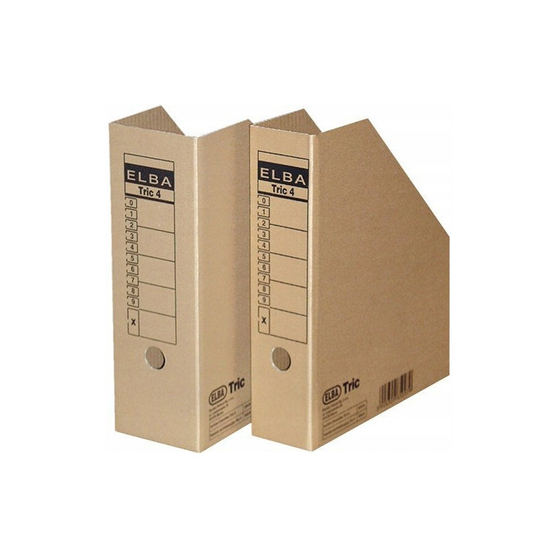 Pojemnik na czasopisma dokumenty A4 gazetownik 10cm brązowy TRIC 100552612 ELBA