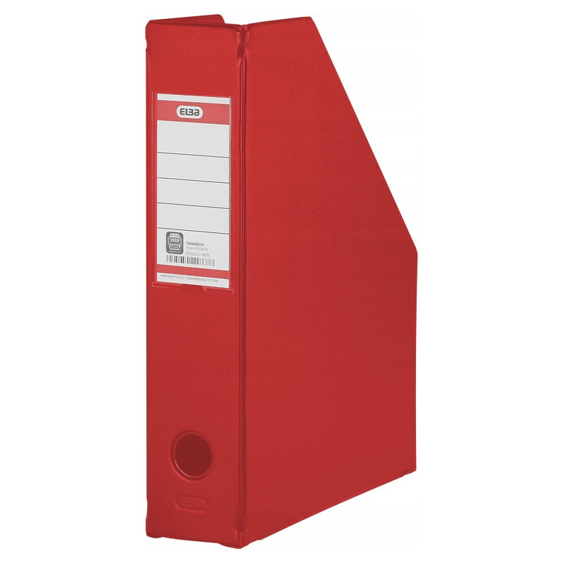 Pojemnik na czasopisma dokumenty A4 gazetownik 7cm PVC czerwony 100400623 ELBA