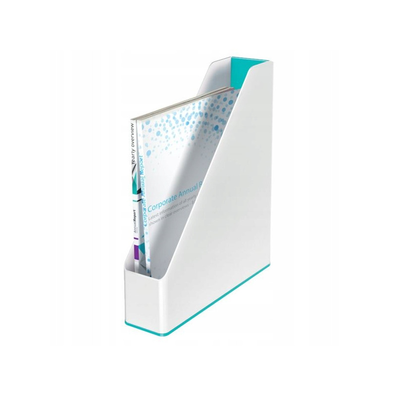 Pojemnik na dokumenty Leitz WOW dwukolorowy, biało-turkusowy 53621051