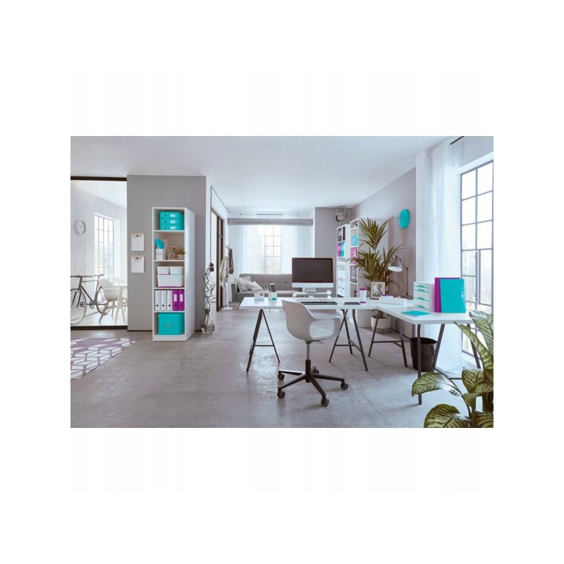 Pojemnik na dokumenty Leitz WOW dwukolorowy, biało-turkusowy 53621051