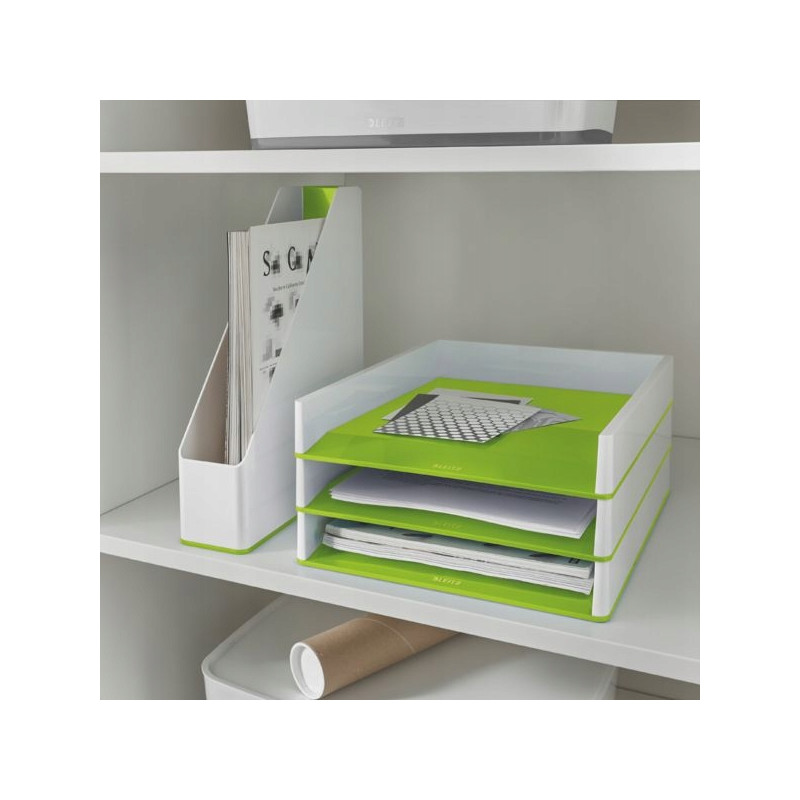 Pojemnik na dokumenty Leitz WOW dwukolorowy, biało-zielony 53621054