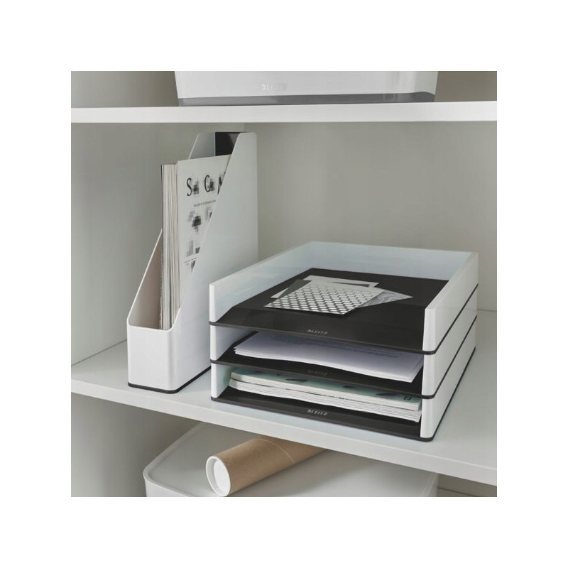 Pojemnik na dokumenty Leitz WOW dwukolorowy, biało-czarny 53621095