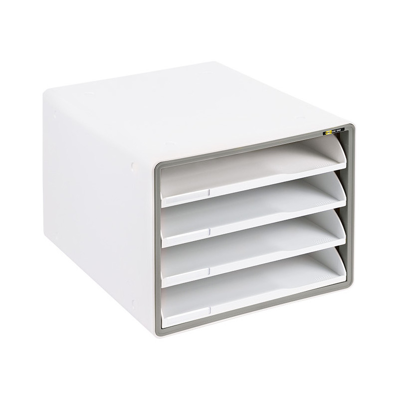 Szafka na dokumenty YELLOW ONE platikowa 4 szuflady otwarte szara YL-SP04NW 120-1896