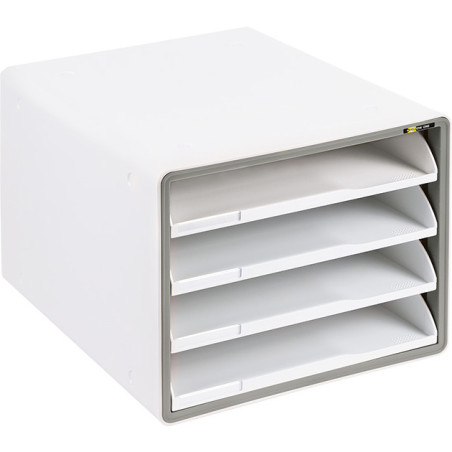 Szafka na dokumenty YELLOW ONE platikowa 4 szuflady otwarte szara YL-SP04NW 120-1896