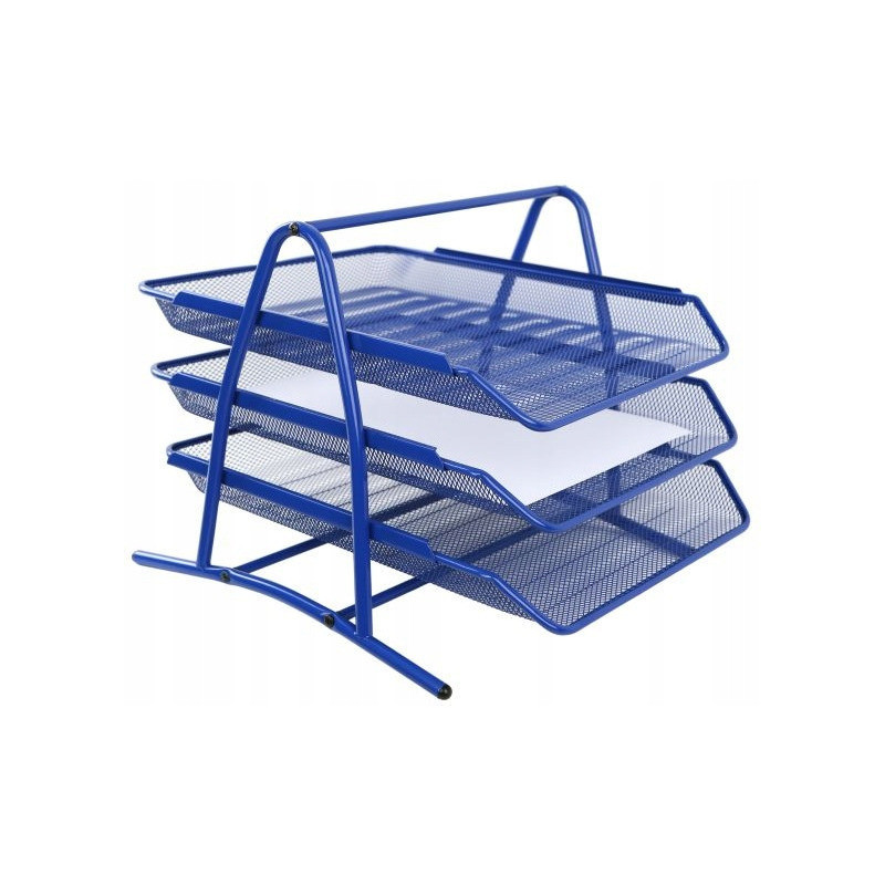 Półka na dokumenty NATUNA A4 siatka niebieska (3szt) 350x300x275mm