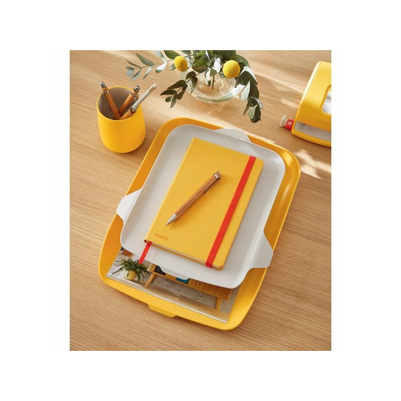Półka na dokumenty LEITZ Cosy z organizerem żółta 52590019