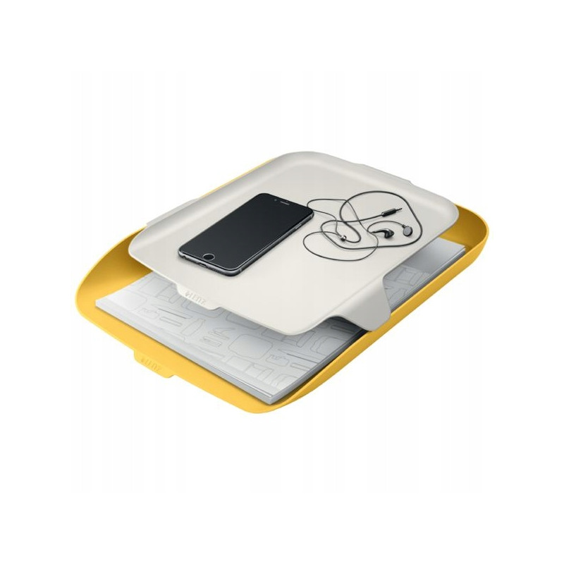 Półka na dokumenty LEITZ Cosy z organizerem żółta 52590019