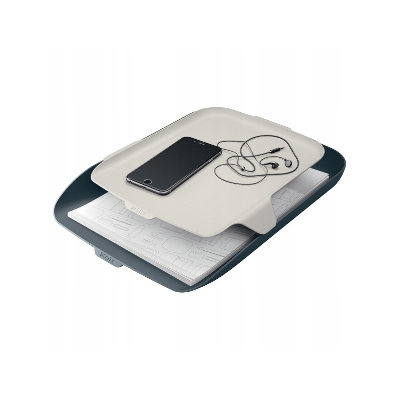 Półka na dokumenty LEITZ Cosy z organizerem szara 52590089