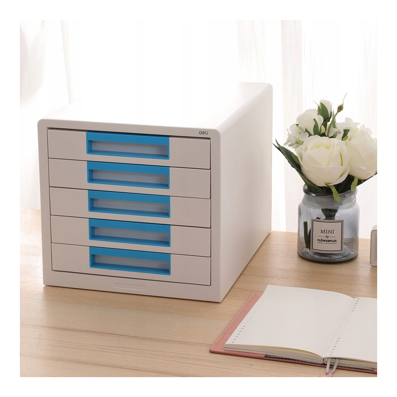 Pojemnik z 5 szufladami RIO biało-niebieski Z01033 DELI