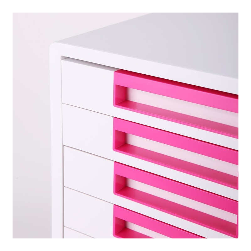 Pojemnik z 5 szufladami RIO biało-różowy Z01043 DELI