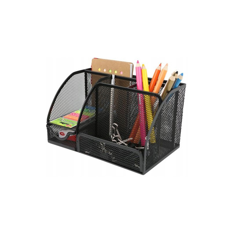 Przybornik na biurko NATUNA siatka czarny 223x140x130mm (6B)