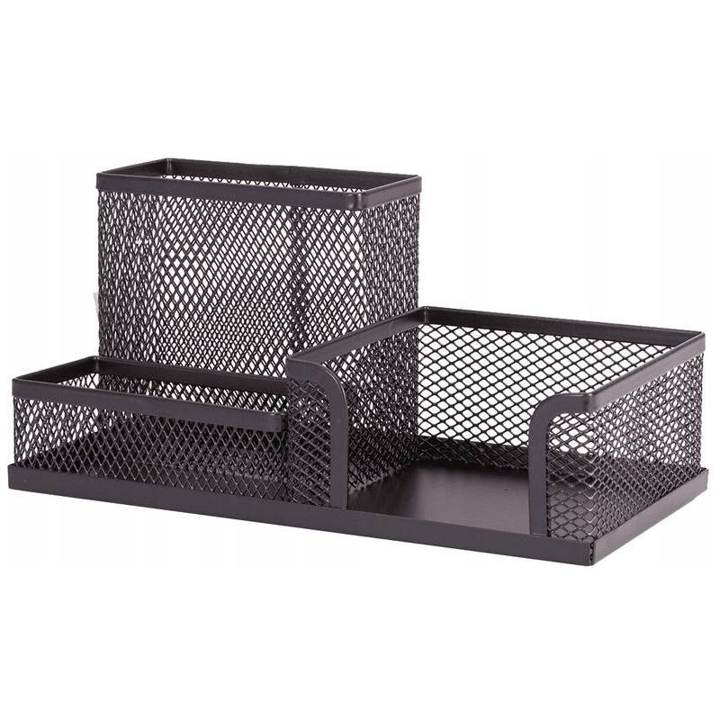 Przybornik na biurko NATUNA siatka czarny 204x104x100mm (3A)