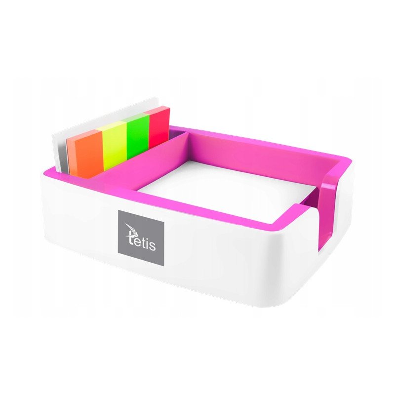 Przybornik na karteczki i wizytówki różowy BV400-R TETIS