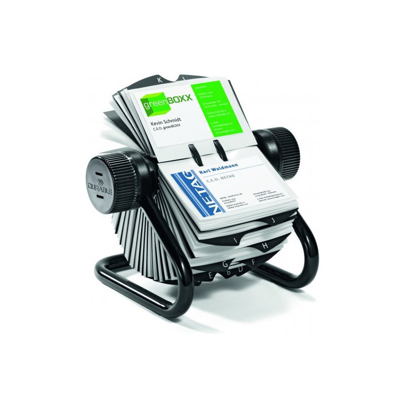 Wizytownik obrotowy na 400wiztówek A-Z czarny DURABLE 248101