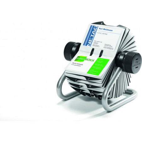 Wizytownik obrotowy na 400wiztówek A-Z srebrny DURABLE 248123