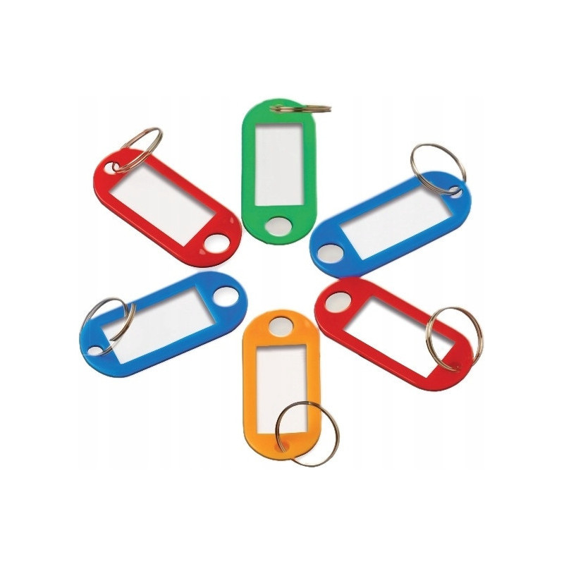 Zawieszki do kluczy kolorowe 6szt. mix GB200-M TETIS