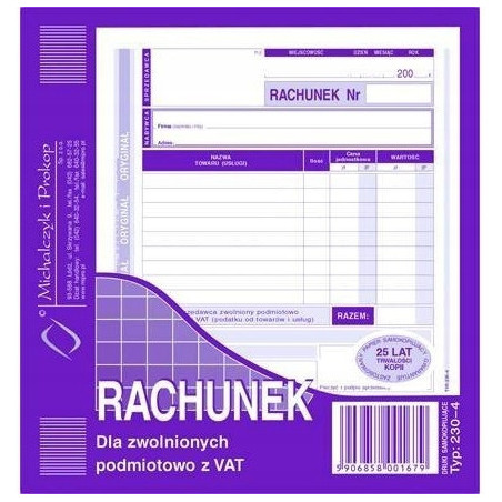 230-4 Rachunek MICHALCZYK&PROKOP 2/3 A5 80 kartek