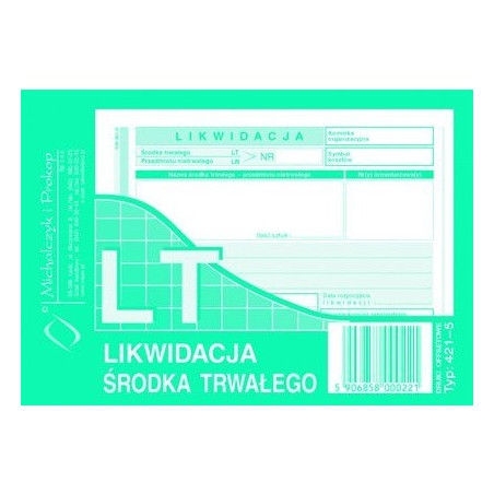 421-5 LT Likwidacja środka trwałego MICHALCZYK I PROKOP