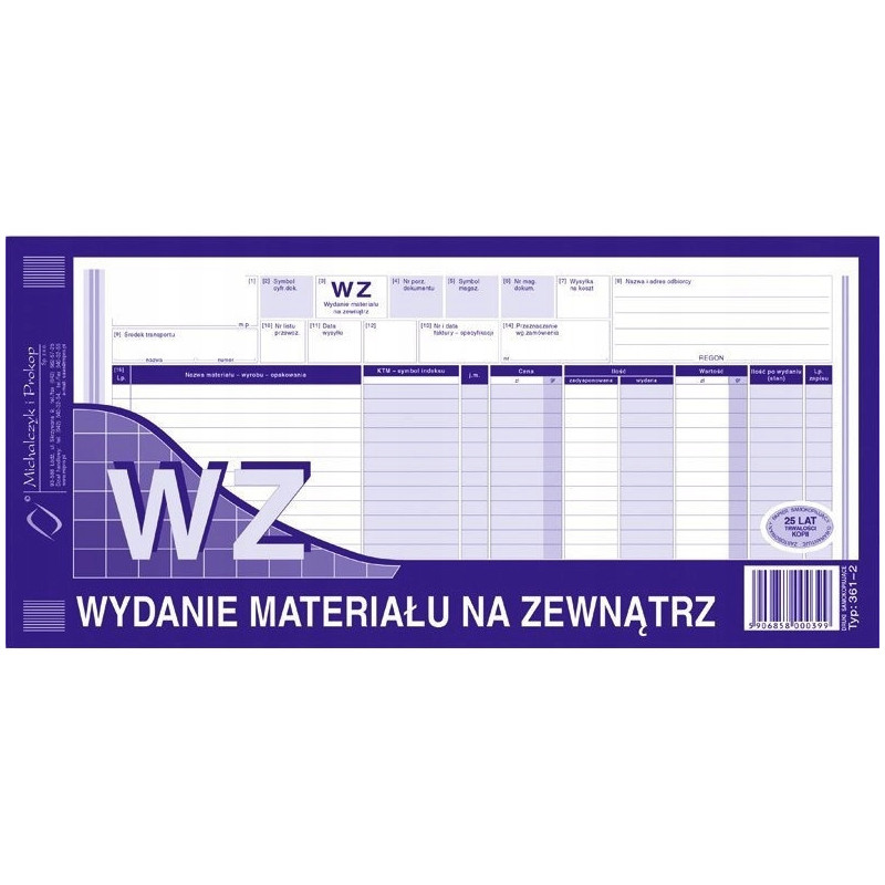 361-2 WZ wydanie materiałów na zewnątrz 1/3A3 80 kartek MICHALCZYK
