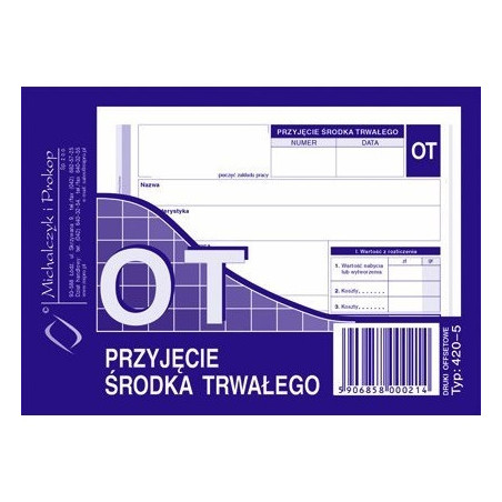 420-5 OT Przyjęcie środka trwałego MICHALCZYK