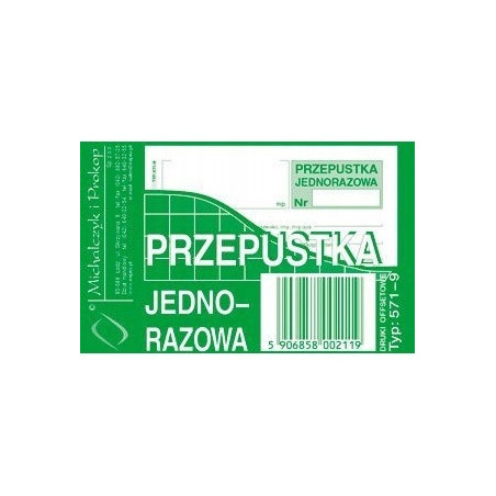 571-9 PJ Przepust.jednor.A7(80 MICHALCZYK I PROKOP
