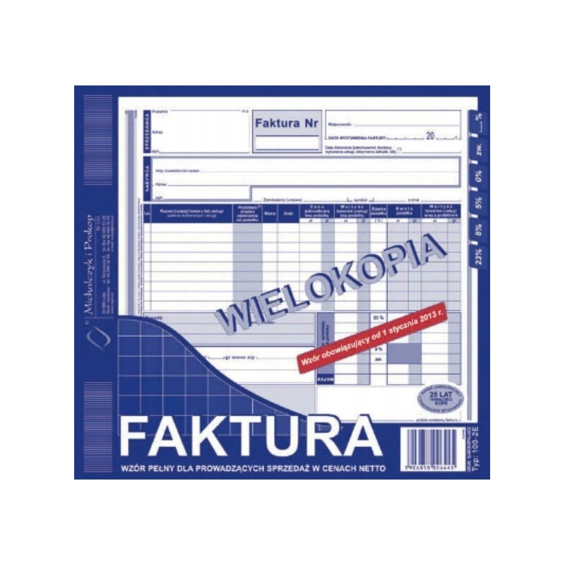 102-2E Faktura VAT 2/3 A4 80kartek Michalczyk i Prokop