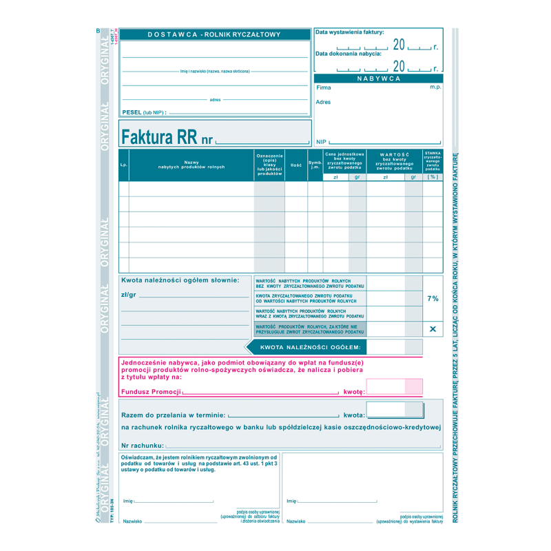 185-3N Faktura VAT RR A5 80kartek MICHALCZYK i PROKOP