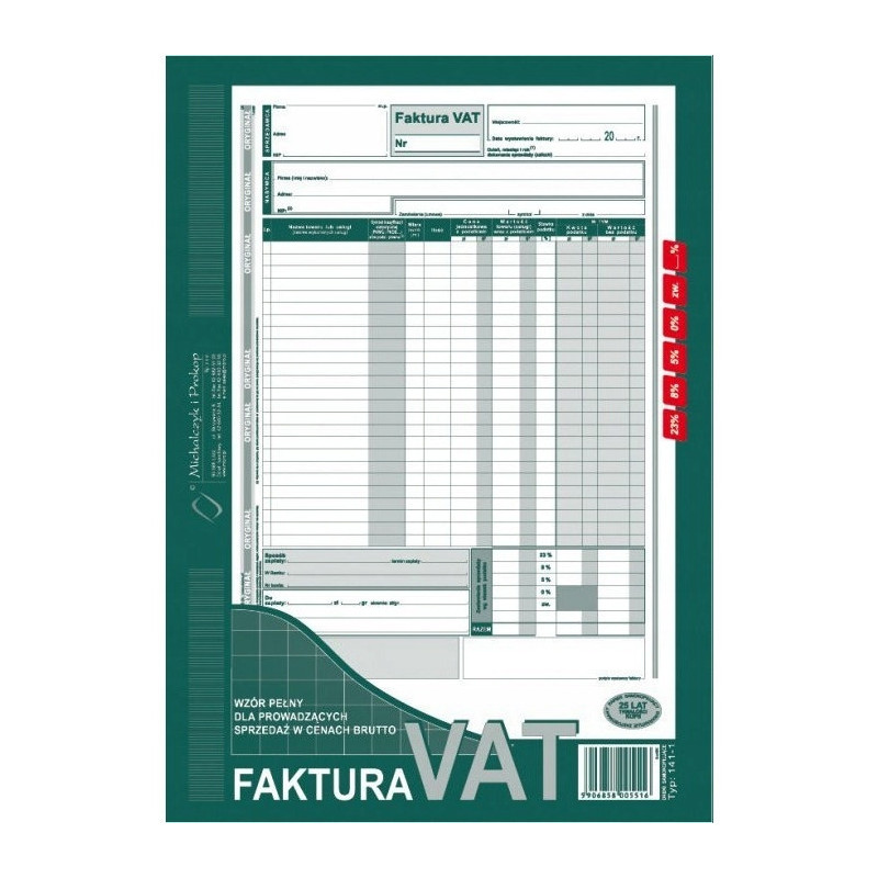 141-1E Faktura A4 brutto peł.N! MICHALCZYK I PROKOP